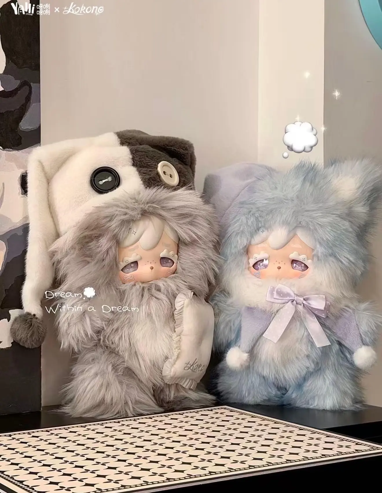 CN-KOKONO-dream drop 400%  series Mystery Boxes Bag Pendant Bunny Plush Dolls Soft Collectibles {3 /24 secret}