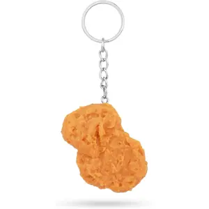 Realistic Chicken Nuggets Key Chain Creative Imitation Funny Food Keychain Fun Cute Fried Chicken Nugget Key Ring for Suitcases Handbag Purse Novelty Keys Accessories lasuroa
