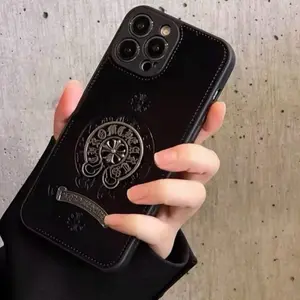 Chrome Hearts iPhone Case - Black with Silver Logo, Durable and Stylish Design for iPhone