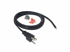 Metpure Appliance Power Cord 3-Prong and Power Tool Straight Flat Black Power Supply Cord Cable Kit 6ft 14/3 15AMP 125V AC 1875W, with Wire Nuts and Clamp Connector