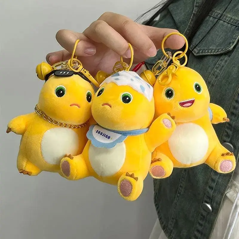 Cute Collectible Fluffy Milky Stuffed Cartoon Milk Dragon Plush Pendant, Kawaii Stuffed Animal Dinosaur Keychain Bag Accessory, Soft Furry Collectibles Soft Huggable Kids Gift Home Decor, Plush Dinosaur Stuffed Toys