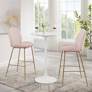 Modway Lippa 28" Round Artificial Marble Bar Table in White