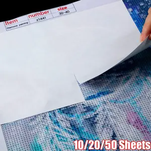 Diamond Art Colorful Painting Dustproof Film (50pcs), Waterproof Anti-Stick Function Dustproof Paper, DIY Diamond Art Decorative Painting Tool Separator Paper