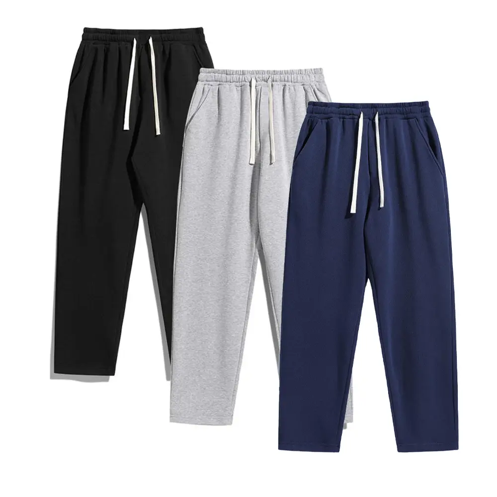 Men's Fitted 3-Pack Solid Color Activewear Jogger Pants - Casual Sports, Stretch, Workout, Lounge-to-Jog, Athleisure, All-Season (Ideal for Autumn & Winter), Christmas Gift (S-2XL)