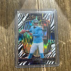 Panini Select ZEBRA Cam Ward Titans Football Card Holographic Foil Edition Collectible Sports Trading Card CASE HIT SSP