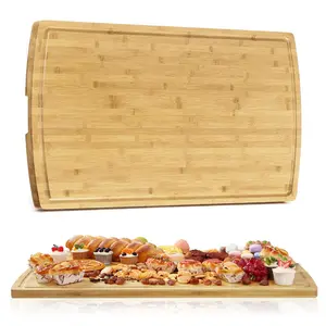 36 x 24 Extra Large Bamboo Cutting Board for Kitchen with Juice Groove and Handles, Kitchen Heavy Duty Chopping Board for Meat, Bamboo Stove Top Cover, Wood Charcuterie Board Serving Tray