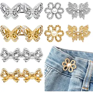 8 Pack Adjustable Detachable Decorative Waist Buckles Jeans Buttons Fashion Accessories