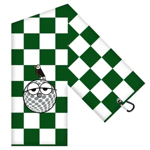 Premium Microfiber FUNNY Golf Towel, Large Size 16''x24'', Super Absorbent & Quick-Dry For Quick Cleaning, Machine Washable, Perfect for Golf Bags, Fun & Creative Gifts for Men or Women. - Green, Golf Accessories