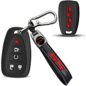 for Camaro SS Keychain with Soft Silicone Protection Key Case for Chevy Malibu Impala Camaro SS Accessories