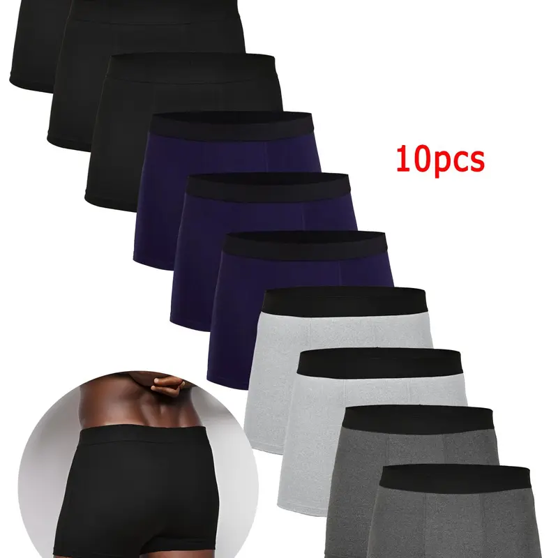 Men's Colorblock Boxer Briefs, Regular Fit Soft Breathable Casual Fabric Street Style Underwear for Daily Wear, Men's Underwear for All Seasons, Regular Fit Underclothes, Boxers Briefs