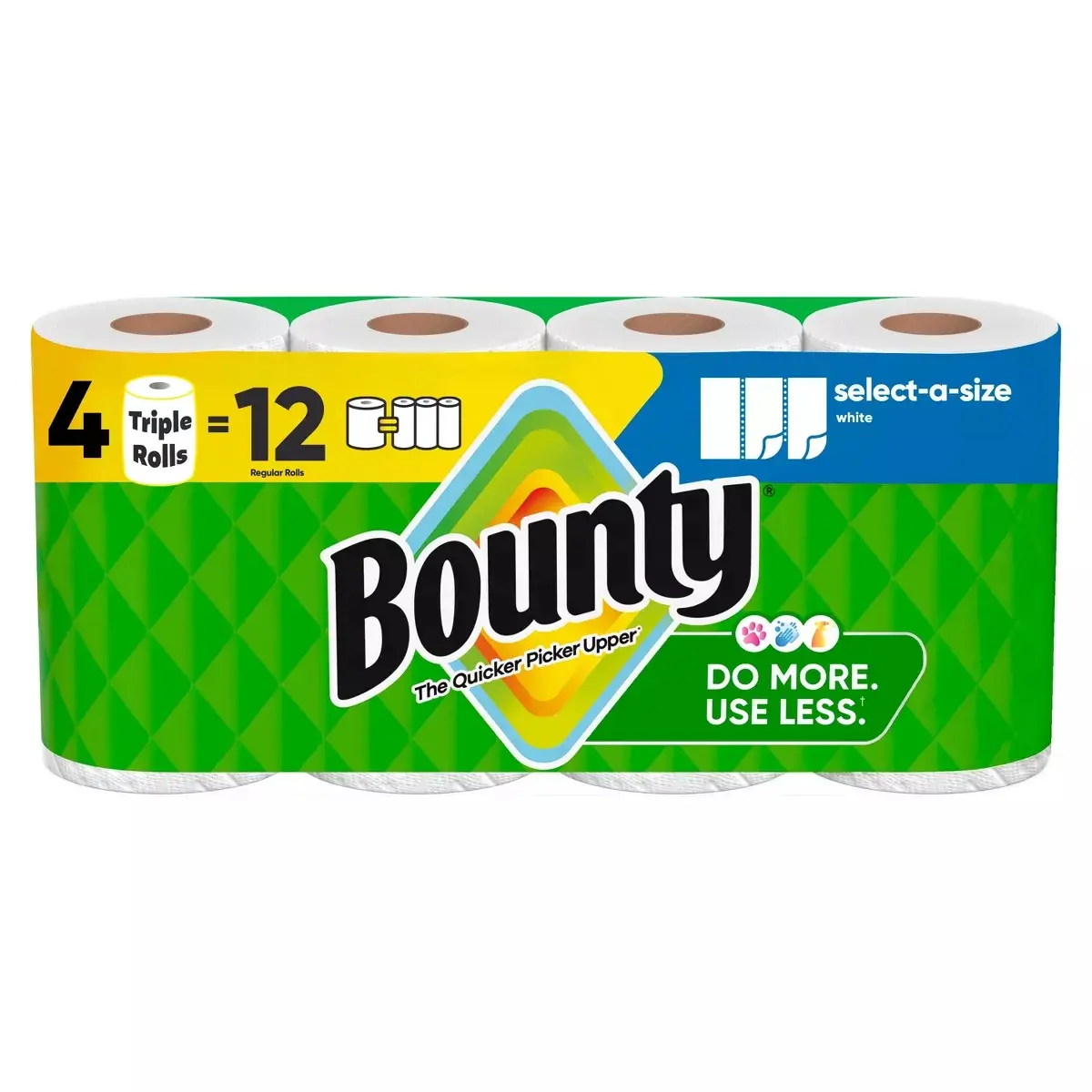 Bounty Select-A-Size Paper Towels - 4 Triple Rolls - 2-Ply - 123 Sheets