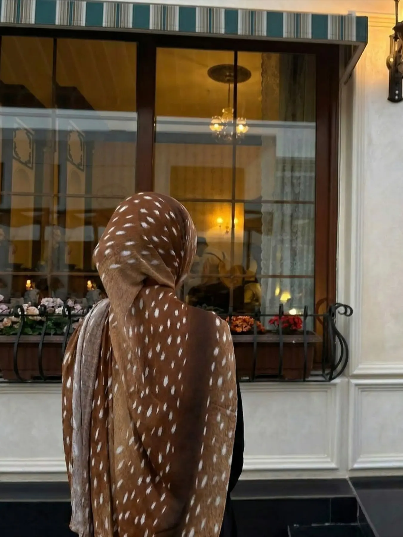 Boho Style Free Wild Deer Pattern Polyester Hijab, Turban Hijab, 80x180cm Beach Vacation Daily Fashion Scarf, Head Scarf, Versatile Shawl for All Seasons
