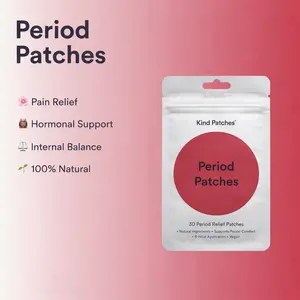 Kind Patches | Period Patches | 30 Period Relief Patches: natural ingredients, support period comfort , 8-hour application
