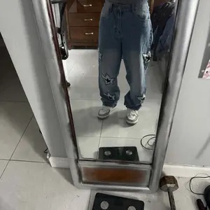 New Streetwear Men Stylish embroidery Loose Jeans High Quality Men Solid Casual Straight Denim Pants Baggy Jeans Men Fathersdaygift Oversize Relaxed Fit Classic