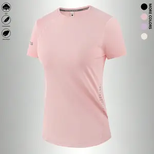 Women's athletic short-sleeve T-shirt, quick-dry casual tee suitable for running, yoga, and fitness