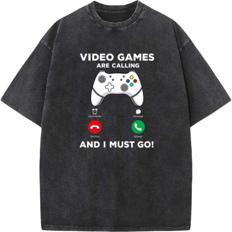 Sarcastic Gamer Tee – Washed Look Video Game Lover T-Shirt for Casual Wear