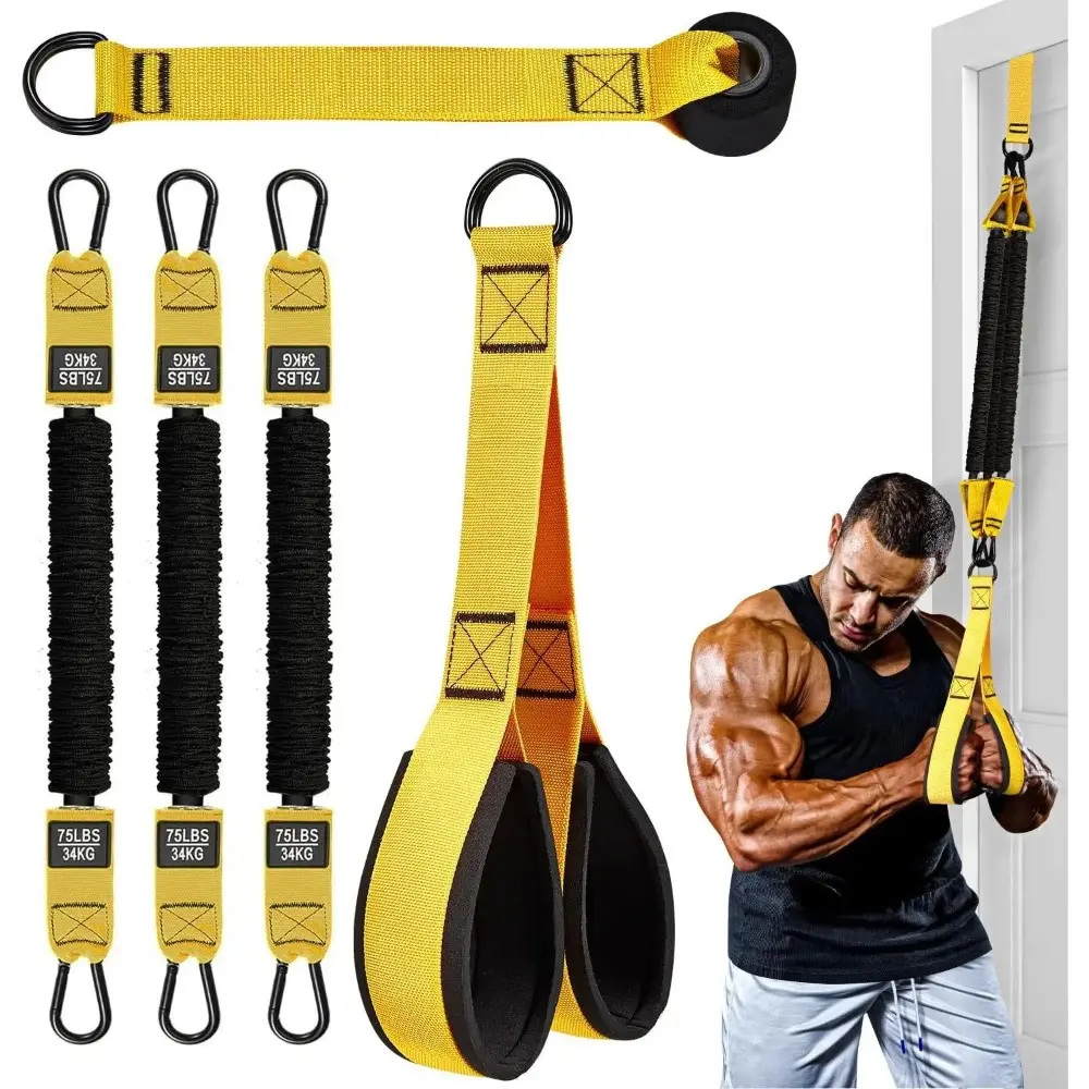 High Strength Latex Resistance Bands, Fitness Bands, Exercise Bands – For Deltoid Press, Face Pull, Bicep Curl, Arm, Back, Ab & Shoulder Sculpting – Home Gym Workout Equipment, Home Workout Gear for Men Women