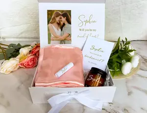 Custom Name Bridesmaid Box Will You Be My Bridesmaid Proposal Gift with Personalized Bridal Party Box Personalized Magnetic Ribbon Box