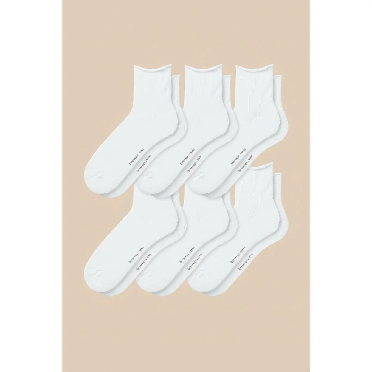 6-Pack Men's Roll Top Socks