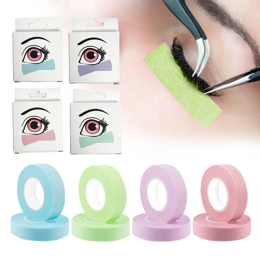 2 Rolls Boxed Eyelash Extension Tape, Colorful Non-Woven Fabric Lash Bandage, Ideal for Beauty Salons & Home Use, Eye Makeup Tool