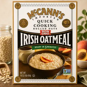 McCann's Irish Oatmeal Quick Cooking - Traditional Irish Oatmeal in Convenient Pack of Two for Nutritious Breakfasts and Baking Recipes - Muesli - Instant Food - Ready in 3 Minutes