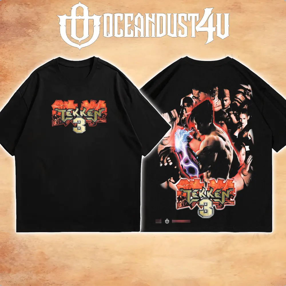 OceanMOB4U Tekken 3 Gildan Unisex T-Shirt, Jin Kazama Fighting Game Graphic Tee, Retro Arcade Video Game Shirt, Classic 90s Gaming T-Shirt, Tekken Fan Gift