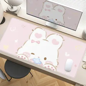 Cute Rabbit Gaming Mouse Pad Extra Large Computer Mouse Pads for Desk XXL Mouse Pad for Laptop Big Mouse Pad Extended Mouse Pad with Non - Slip Rubber Base Stitched Edge for Home and Office Made for Gaming Desk Accessories