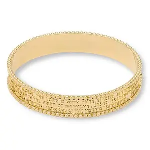 Bellezza Bronze Hail Mary Prayer Wide Bangle Bracelet