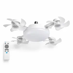 2026 New Socket Ceiling Fan Light - 2-in-1 Silent LED Fan with Remote Control, Energy-Saving Cooling & Lighting Combo for Home Bedroom