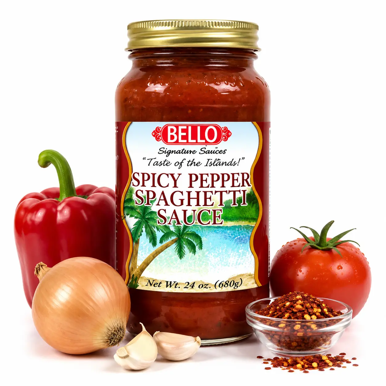 Bello Signature Spicy Pepper Spaghetti Sauce – Bold Italian Tomato Pasta Sauce with Spicy Pepper Flavor – Premium Marinara Style Sauce for Spaghetti, Pasta, Lasagna, Meatballs & Italian Recipes – Restaurant Style Gourmet Pasta Sauce