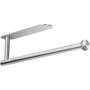 Kitchen paper towel holder, paper towel bulk supply - self-adhesive installation under the cabinet, available in adhesive and screw-in styles, made of stainless steel