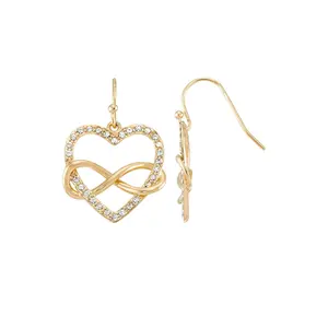 Amore Infinity Heart Dangle Earrings - Petite