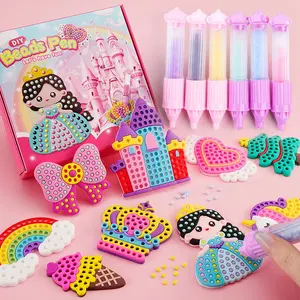 Children's Bead Art Set, Interactive Bead Art, Bead Pen Art and Mosaic Craft Kit, Educational Toys for Kids, DIY Sticker Art, Diamond Dotz Bead Painting, Includes Colored Bead Pens and Fun Templates, Creative Craft Activity