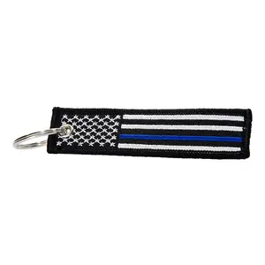 Thin Blue Line Flag Patch - Keychain