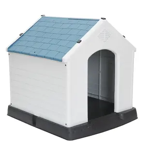 LEMY Plastic Indoor Outdoor Dog House Medium Pet Doghouse White