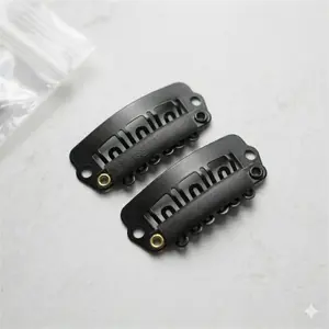 Wig-fixing Snap Pins—Two Black U-Shaped Clip Snaps for Women's Wig Hair Extensions Made of Polyester and Iron