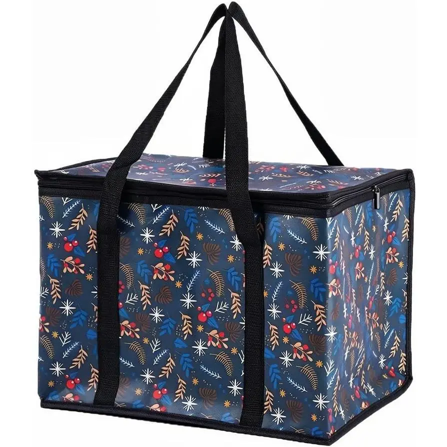 Insulated  Grocery Bags, Thermal Cooler Bag, Duty Stand Up Insulation Tote, Keep Hot & Cold for  Delivery, Grocery, Travel, , 10 Gallon Large Capacity