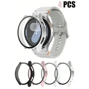 Galaxy Watch Protective Case Set, Sporty Casual Design, Scratch-Resistant & Anti-Slip, Hard PC + Tempered Glass Screen Protector