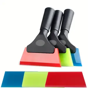 2/6pcs Small Rubber Squeegees, Windshield and Window Glass Doors Shower Glass Door Tile Shower Walls Cleaning Tool, 2in 1 Mini Glass Squeegee with Non-slip Handle, Window Tint Squeegee for Cars, 5in Blade