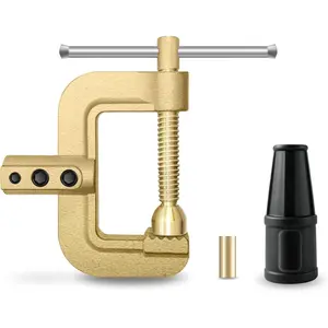Welding Ground Clamp, Solid Brass Heavy Duty Screw-Lock C-Style Earth Clamp, 400A for TIG MIG MMA/Stick Welders, 2.3" Jaw Opening, 1.65 lb