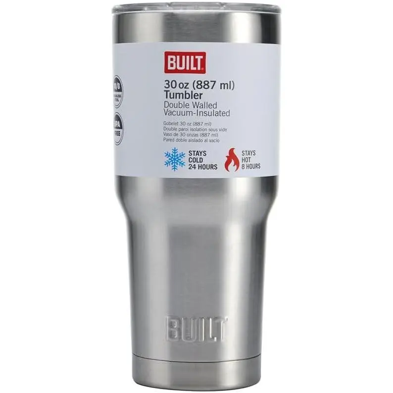 Built 30oz Insulated Coffee Tumbler, Stainless Brushed