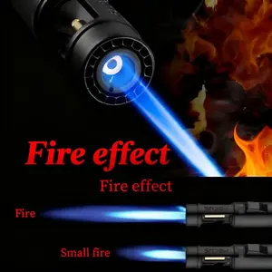 1800° High Temperature Spray Gun Butane Gas Lighter Jet Lighter with Blue Windproof Packaging, Ideal for Kitchen Utensils and Bbq Refillable
