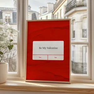 Be My Valentine Notification Printable Poster, Trendy Valentines Wall Art, Valentines Day Decor, Funny Valentine Poster, Quirky Love Print, Valentine's Day Wall Art, Romantic Valentine Pictures Print