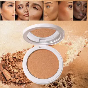 Baked Bronzer Powder, Natural Bronzer, Matte Lightweight Compact Powder with Built-in Mirror, Suitable for All Types Of Skin, Matte Buildable Contour, Cosmetics Bronzer Makeup, Bronzed Glow Up, Cream Bronzer, Highly Pigmented
