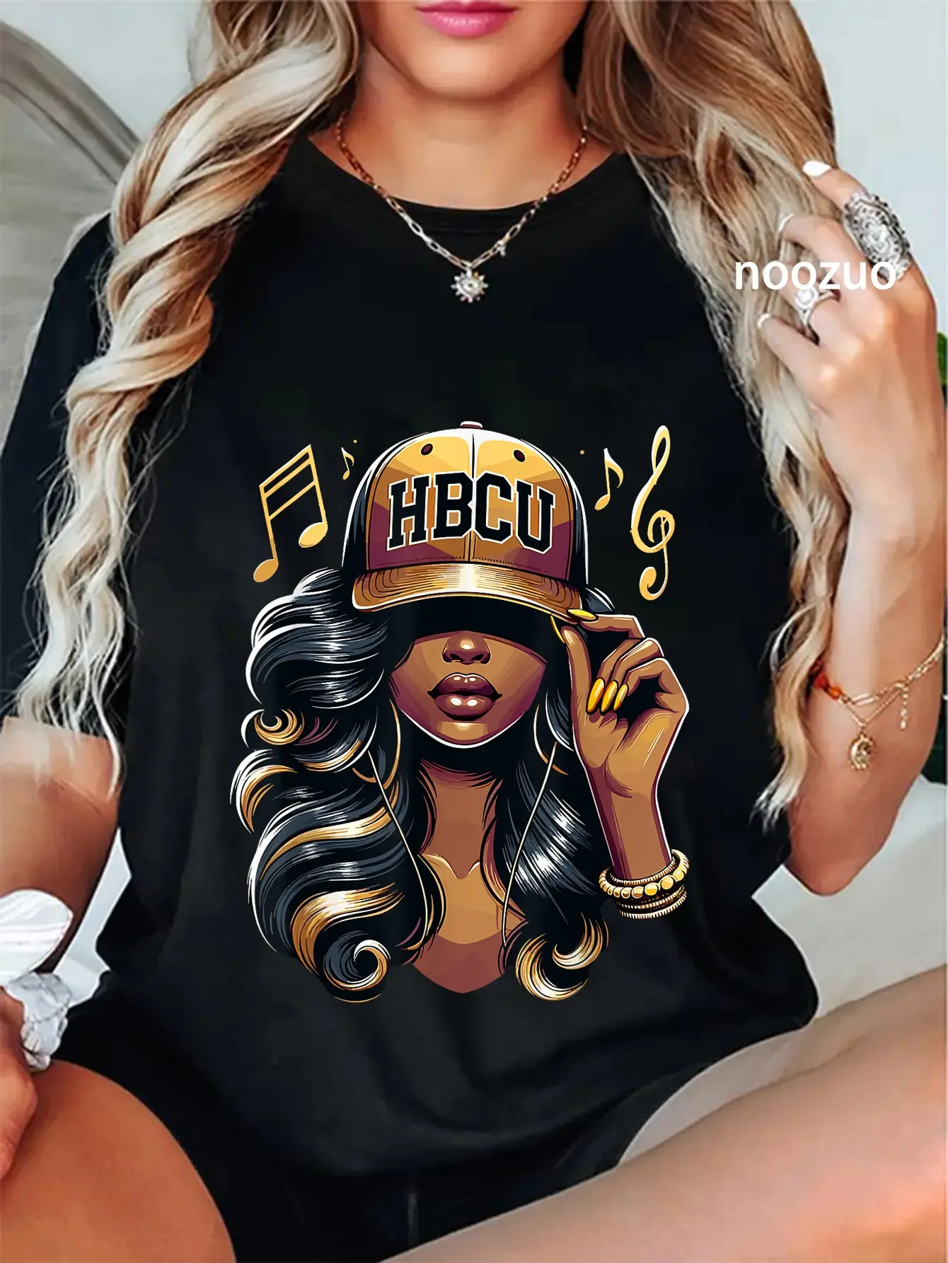 100% Cotton Beautiful Black Women HBCU T-Shirt Classic Fashion Womens Mens Apparel