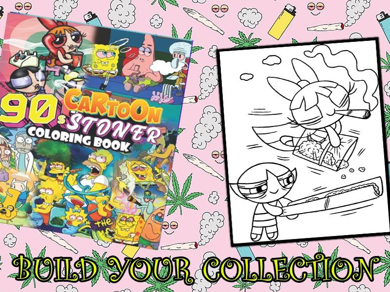90's cartoon stoner coloring book