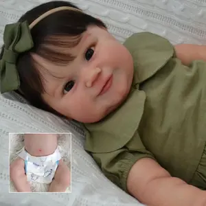 50cm Full Body Soft Vinyl Reborn Baby Girl Doll with 3D-paint Skin and Vein Maddie Alive Newborn Bebe Princess Toddler Bath Toy for Kids Birthday Gift