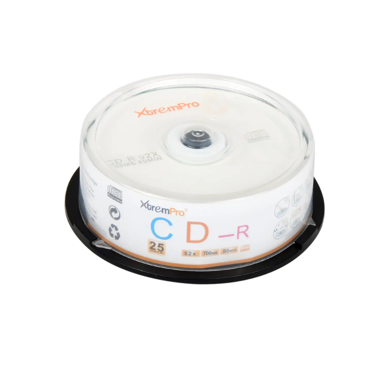 XTREMPRO CD-R Discs - 52x Speed, 700MB, Supports Up to 80 Minutes, 10/25/50 Pack, High-Quality Data Storage Media, Works With Most CD-R Drives, Compact Discs, Versatile