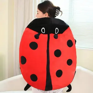 Ladybug Pillow Wearable Plush Big Bug Giant Wearable Ladybug Pillow Funny Animal Costume Dress Up for Kids Bug Pillow Gift Toy