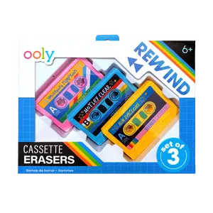 Rewind Cassette Erasers - Retro - Set of 3